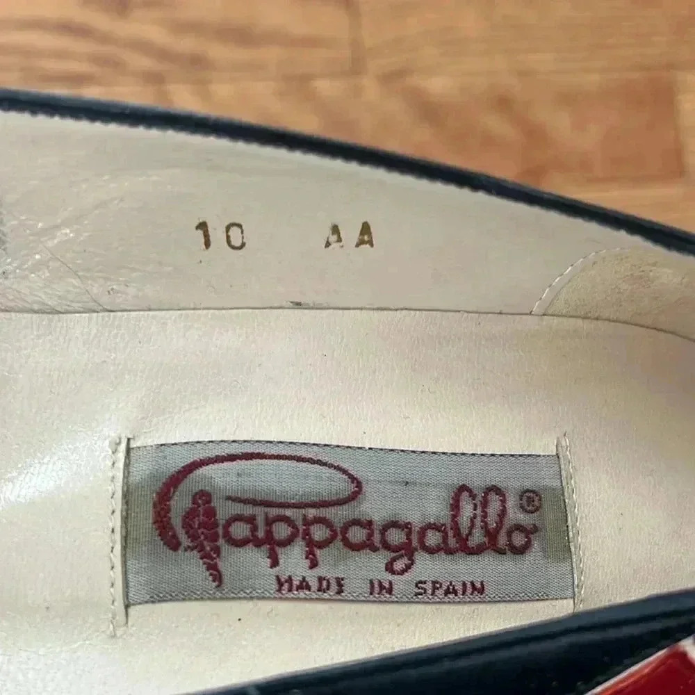 [10AA]Pappagallo Blue/Red  Patterned Kit Heel Pump - Picture 7 of 9